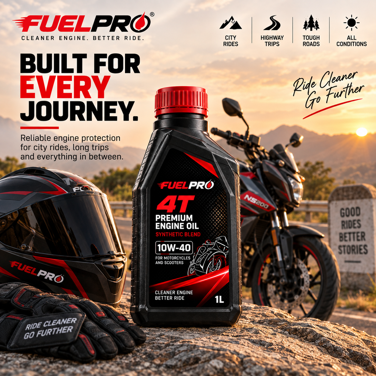 FuelPro 4T Premium Engine Oil 10W-40 – 1L