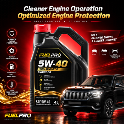 FuelPro 5W-40 100% Synthetic Engine Oil – 4L | Advanced Engine Protection
