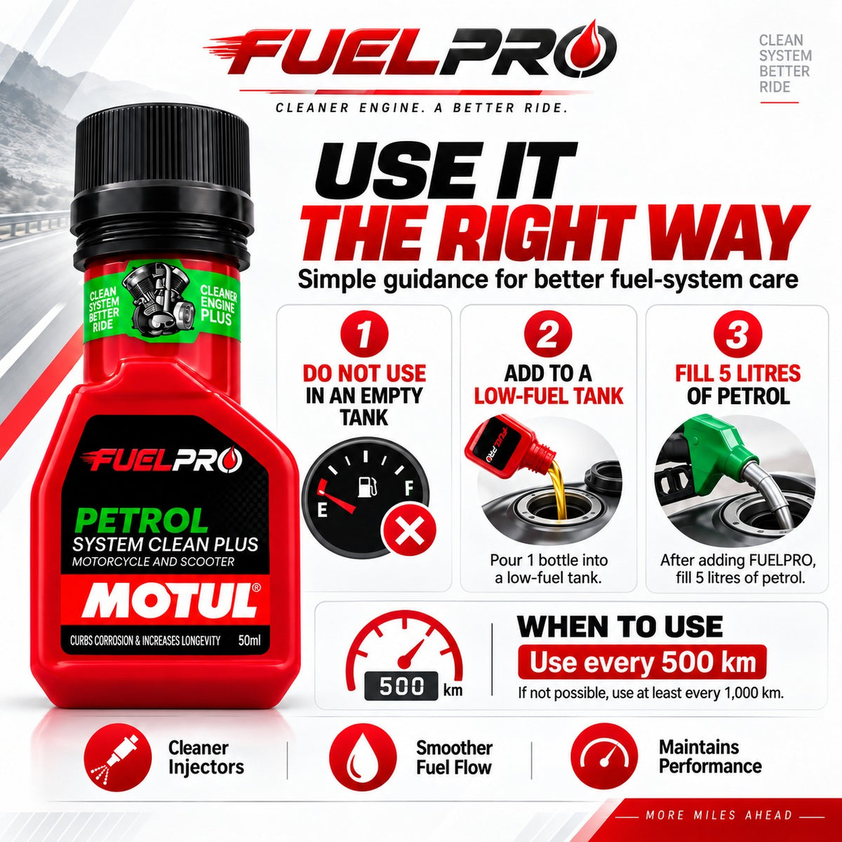FuelPro Petrol System Cleaner – 50ml | Bike & Scooter Fuel Care