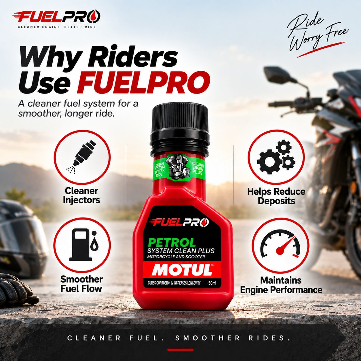FuelPro Petrol System Cleaner – 50ml | Bike & Scooter Fuel Care