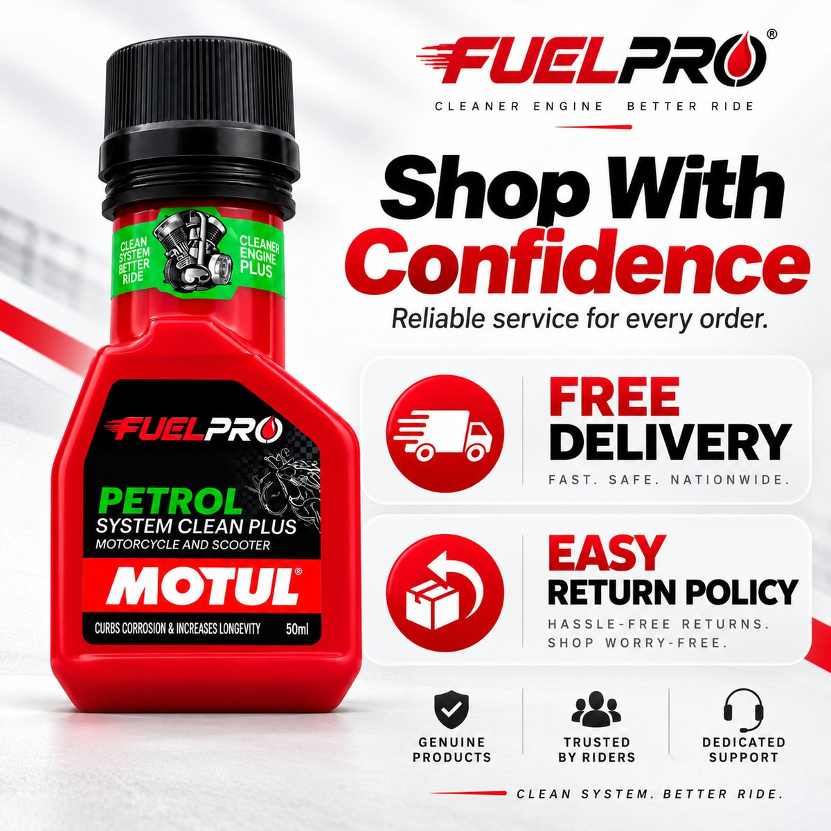 FuelPro Petrol System Cleaner – 50ml | Bike & Scooter Fuel Care