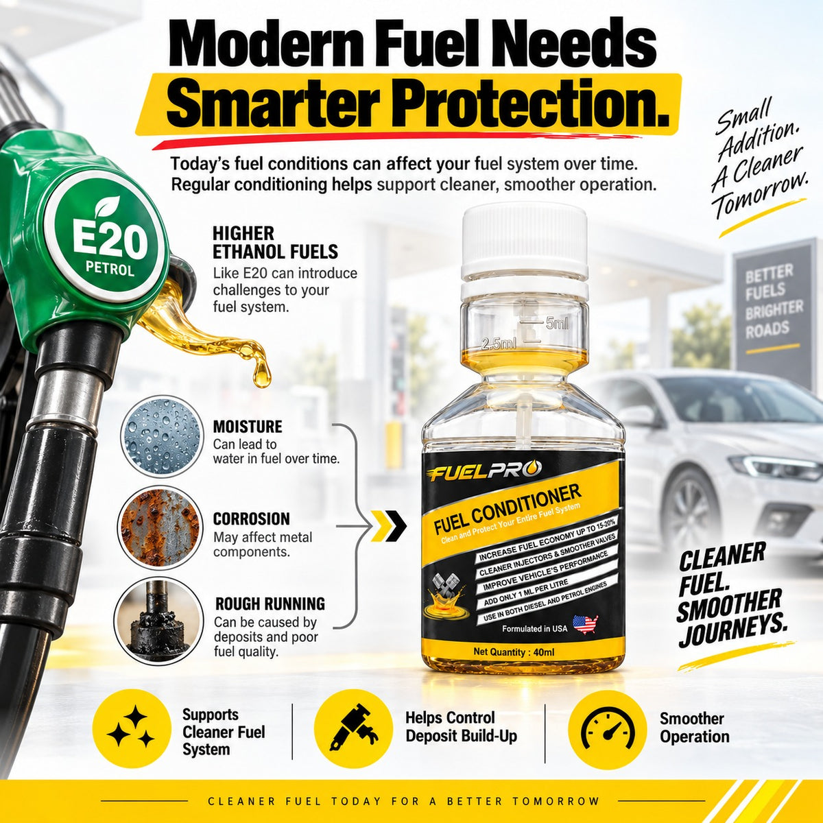 FuelPro Fuel Conditioner – 40ml | Petrol & Diesel Fuel System Cleaner